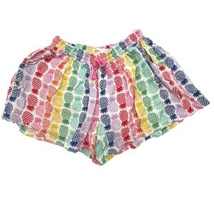 BODEN Girls 13-14 Rainbow Pineapple Print Shorts Drawstring Waist‎ Summer Fun